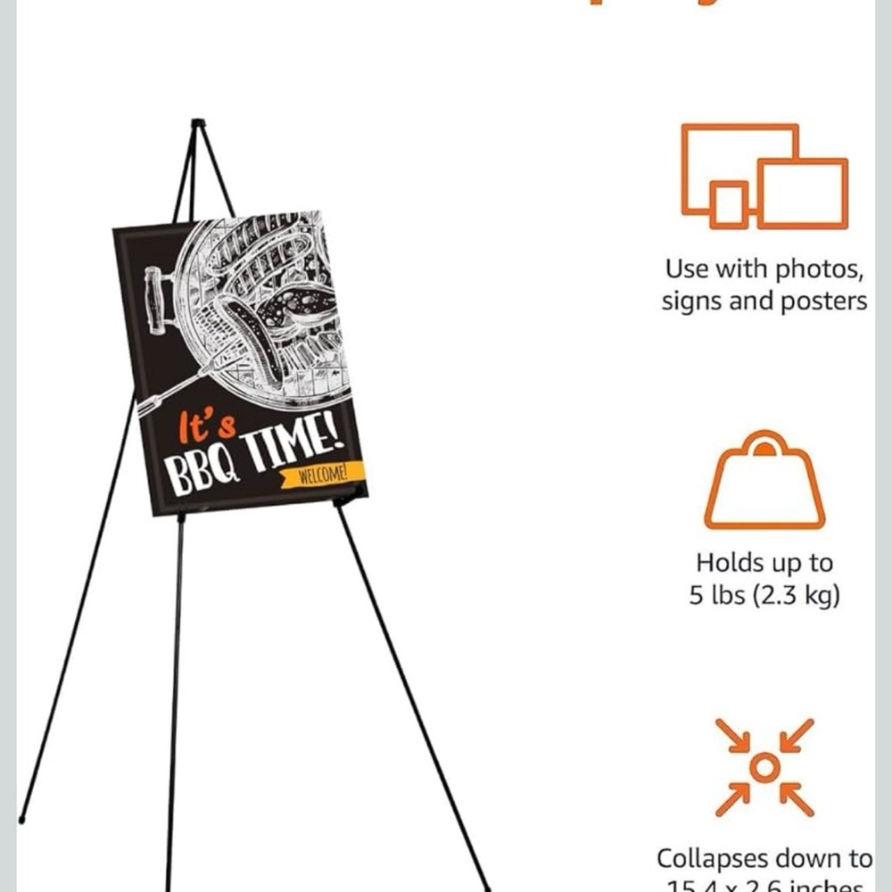Black Metal Easel Stand for Home Art Display